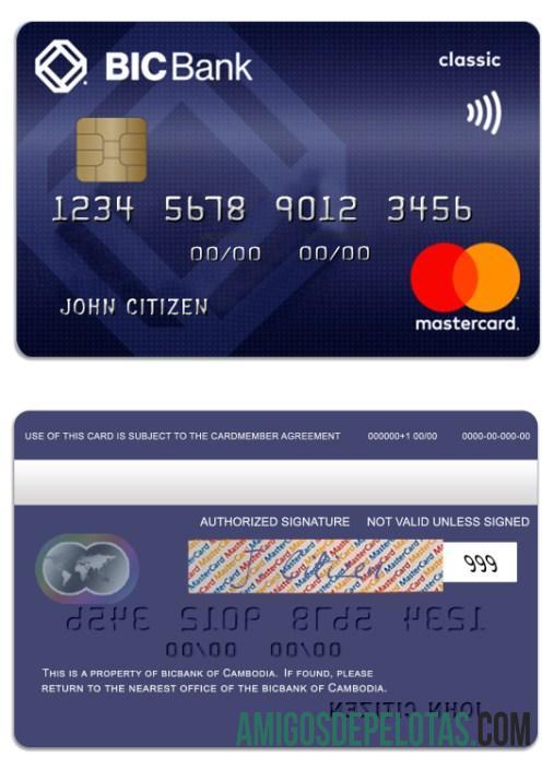 Camboja BICBank Credit Classic Mastercard exemplo